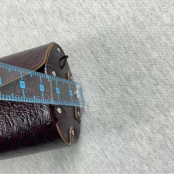 UNIQUE NO BRANDED WOMEN’S CYLINDER CROSSBODY BAG LITTLE PURSE COLOR: BURGUNDY - Picture 12 of 16